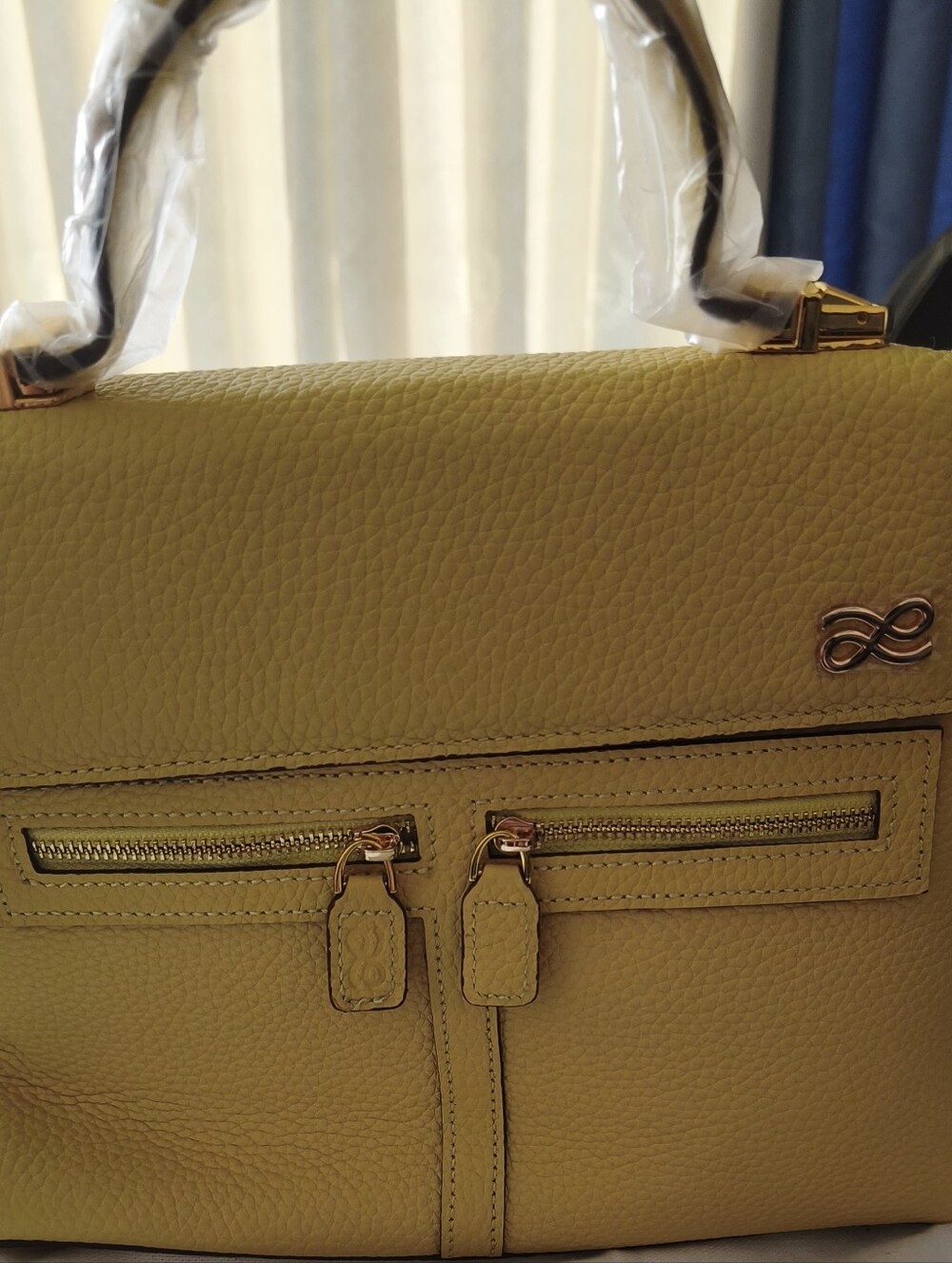 House of LittleBunny Yellow Leather Satchel